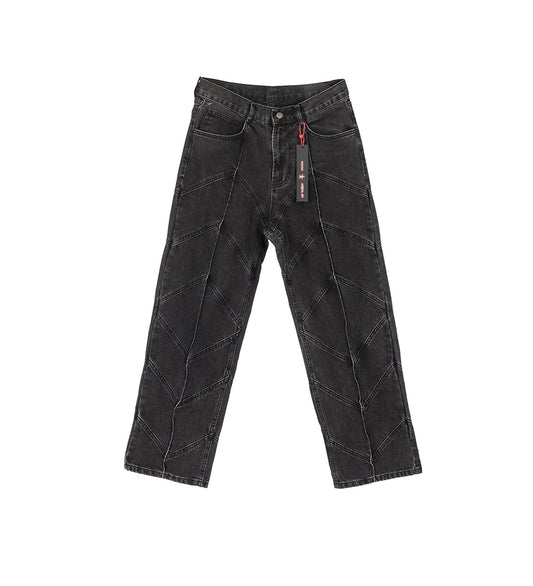 LOOSE FIT BAGGY JEANS WASHED BLACK