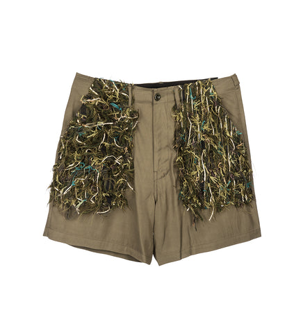 GUSSET POCKET FATIGUE SHORT OLIVE