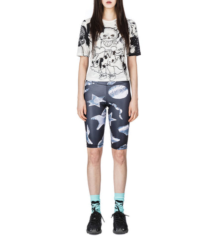 CAT CONSORT SHORT SLEEVE MESH TOP BLACK/WHITE