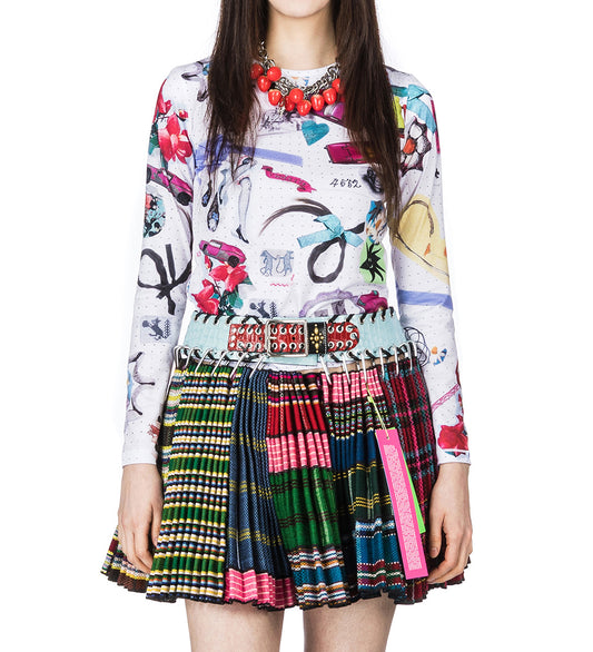 WHAT'S IN MY BAG FITTED JERSEY TOP MULTI