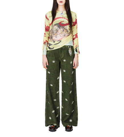 SAM CAT BALLAST LONG SLEEVE TOP GREEN/YELLOW