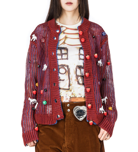 TRIP TRIP CARDIGAN RED