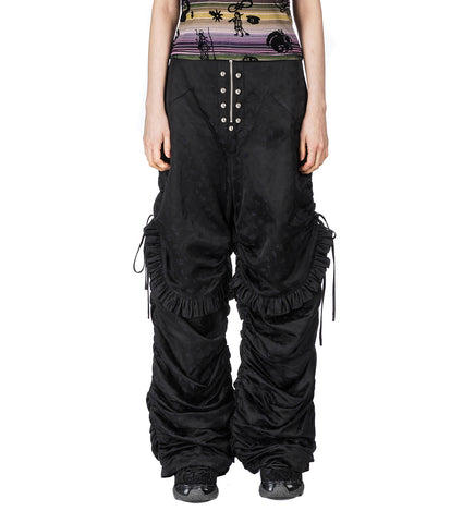 ROLL RUFFLE TROUSERS BLACK