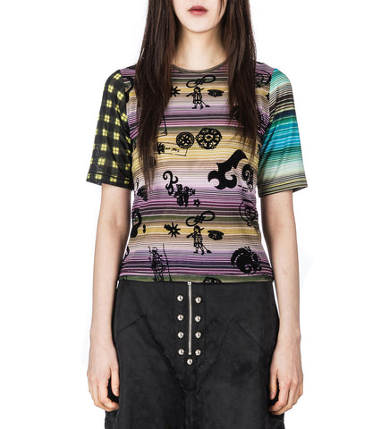 DUKE SHORT SLEEVE FLOCKED MESH TOP MULTI