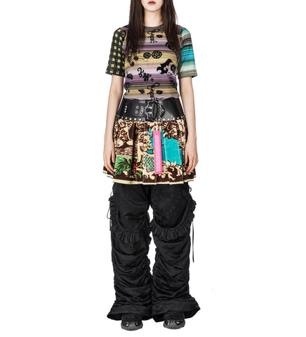 VELVET MINI CARABINER SKIRT MULTI
