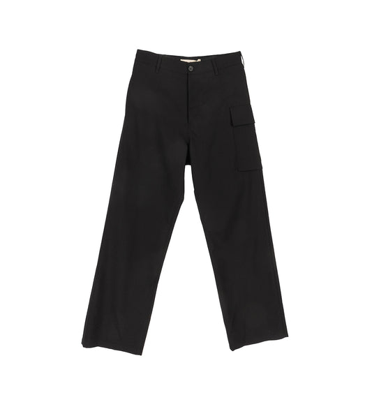 UTILITY POCKET WOOL TROUSERS BLACK