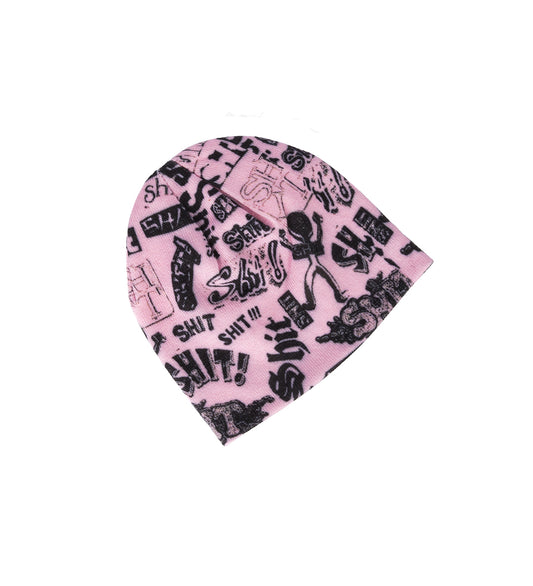 DOUBLE SHIT ARCHIVE BEANIE PINK