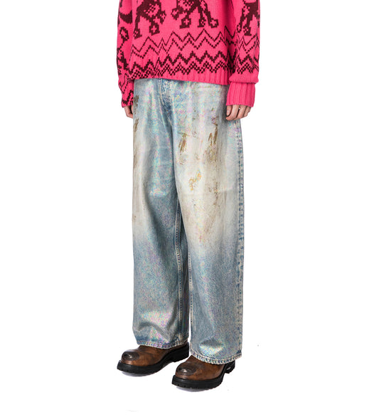 2023 DIRTY HALO SUPER BAGGY FIT JEANS MID BLUE