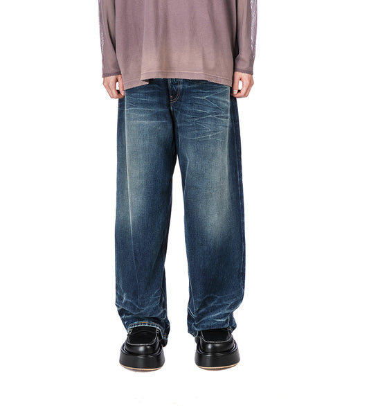 2023M FN BROADWAY SUPER BAGGY JEANS MID BLUE