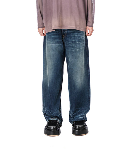 2023M FN BROADWAY SUPER BAGGY JEANS MID BLUE
