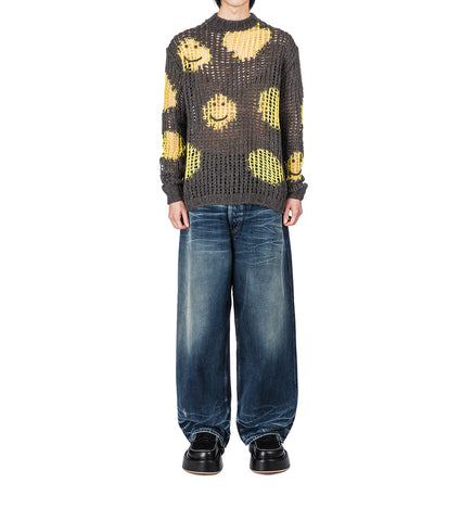 SMILE KNIT YELLOW/GREY