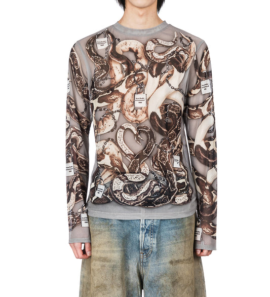 SNAKE PRINT LONGSLEEVE LIGHT GREY