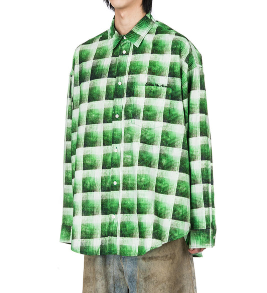 CHECK BUTTON UP SHIRT GREEN