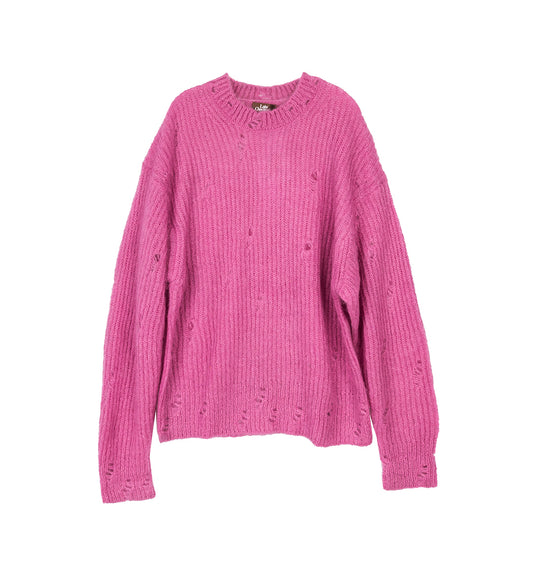 DISTRESSED MOHAIR JUMPER PINK