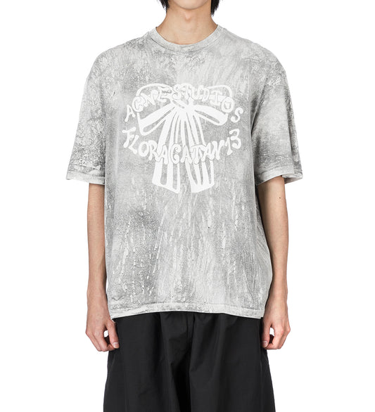 STONE PRINT T-SHIRT FADED BLACK