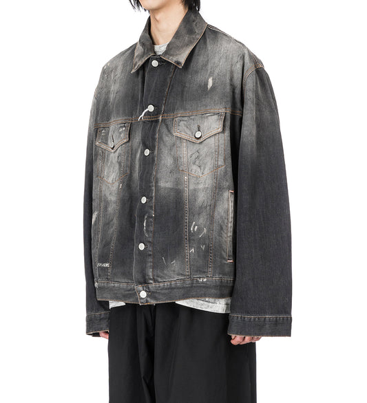 DENIM OVERSIZED FIT JACKET BLACK