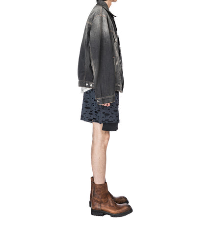 DENIM OVERSIZED FIT JACKET BLACK