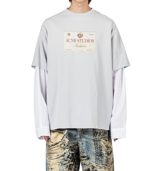 LAYERED PRINT T-SHIRT LIGHT GREY