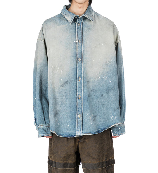 DENIM BUTTON UP SHIRT LIGHT BLUE