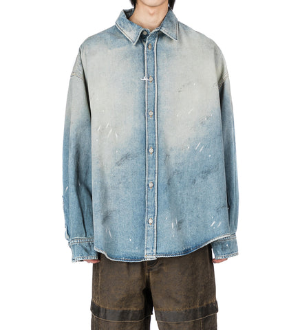 DENIM BUTTON UP SHIRT LIGHT BLUE
