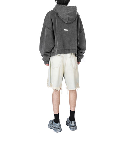 LOGO PATCH HOODIE FADED BLACK