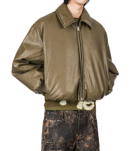 COATING BOMBER JACKET KHAKI GREEN
