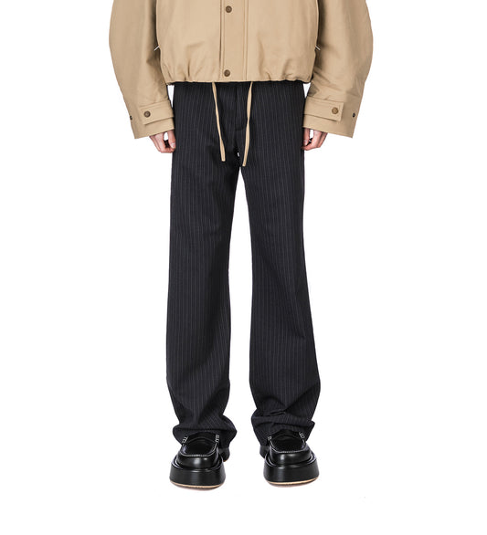 REGULAR FIT PINSTRIPE PANT BLACK