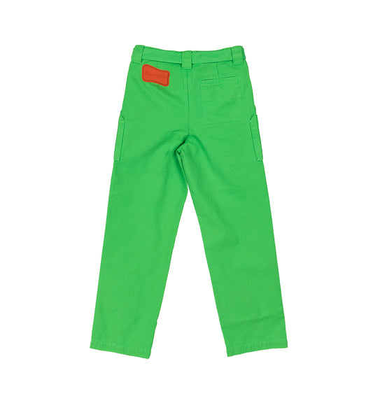 GARMENT DYED CARGO TROUSERS LIME GREEN