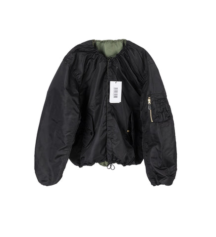 REVERSIBLE BOMBER JACKET  BLACK/GREEN