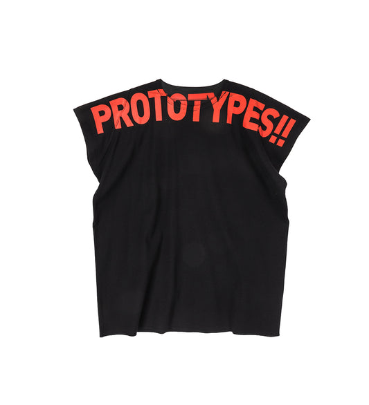 WAFFLE MUSCLE TEE BLACK
