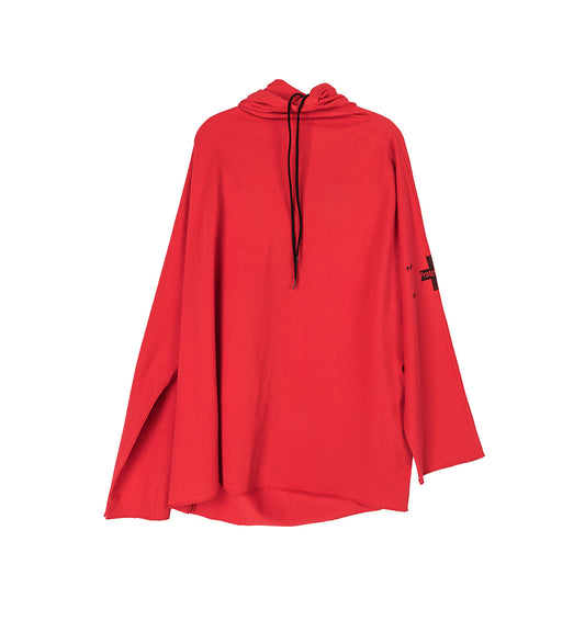 WAFFLE TWISTED HOODIE RED