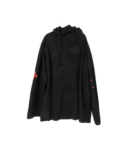 WAFFLE TWISTED HOODIE BLACK