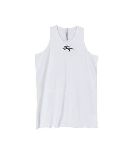 WAFFLE CROSS TANK WHITE