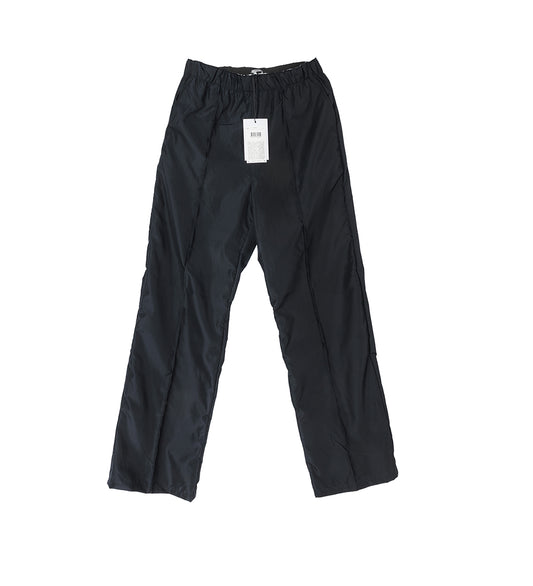 ELASTICATED NYLON TAILORED PANTS BLACK