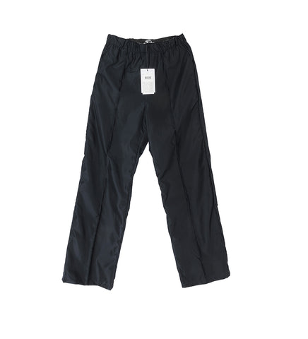 ELASTICATED NYLON TAILORED PANTS BLACK