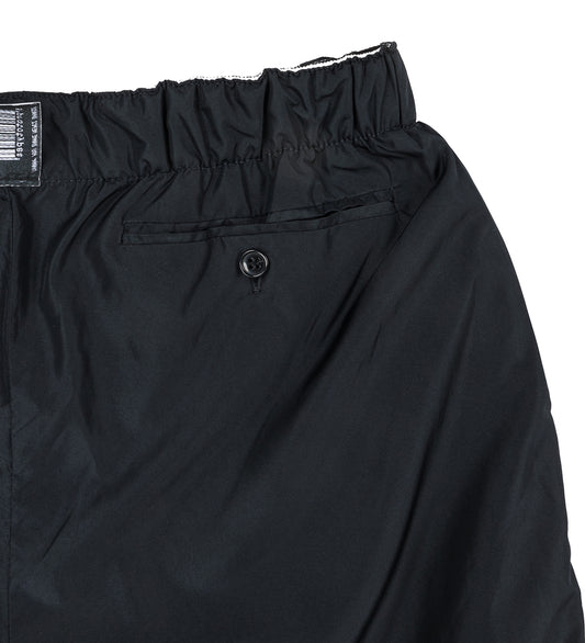 ELASTICATED NYLON TAILORED PANTS BLACK