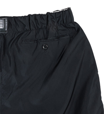 ELASTICATED NYLON TAILORED PANTS BLACK