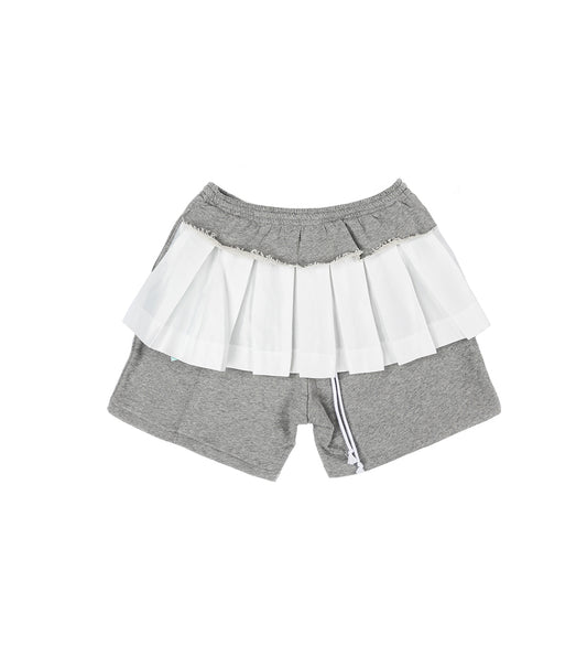 REVERSIBLE SWEATSHORT SKIRT GREY/WHITE
