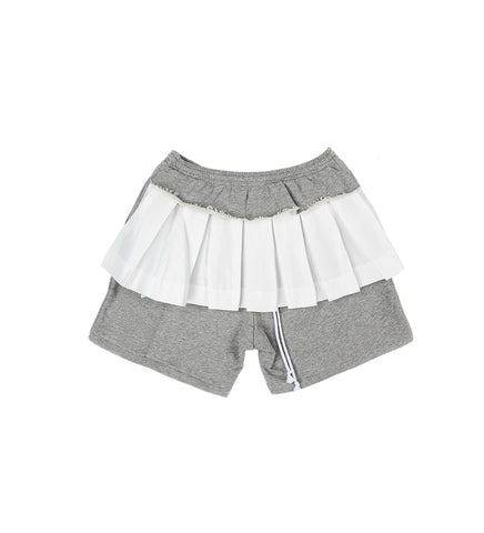 REVERSIBLE SWEATSHORT SKIRT GREY/WHITE