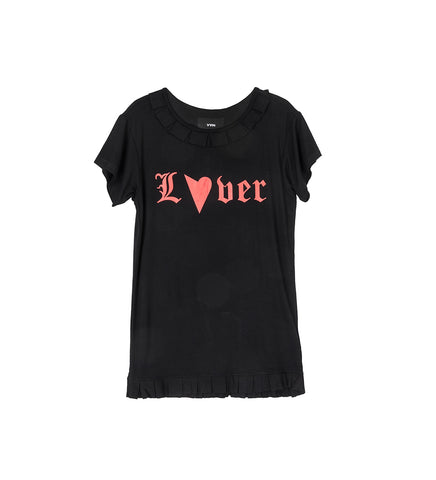 RUFFLE T-SHIRT LOVER BLACK