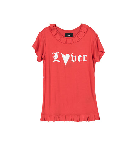 RUFFLE T-SHIRT LOVER RED