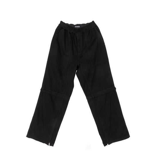 SLASH KNEE PANTS BLACK