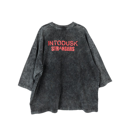 STRANGERS TEE WASHED BLACK