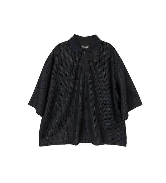 MESH POLO BLACK