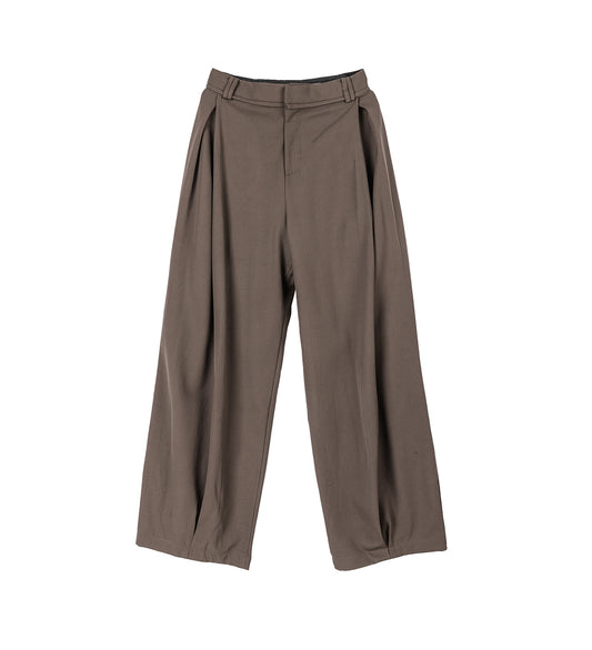 KEVIN PLEATED TROUSERS SHIITAKE BROWN