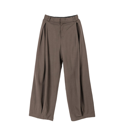 KEVIN PLEATED TROUSERS SHIITAKE BROWN