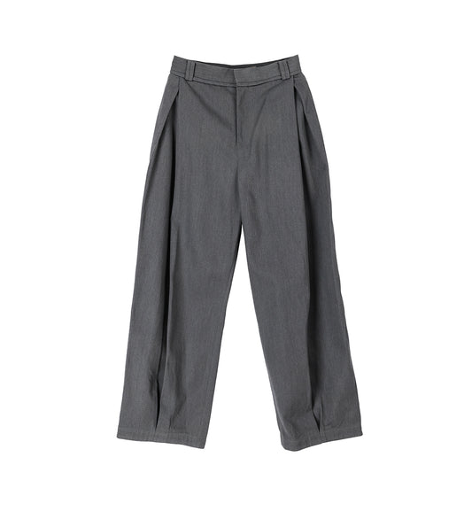 KEVIN PLEATED TROUSERS CHARCOAL GREY