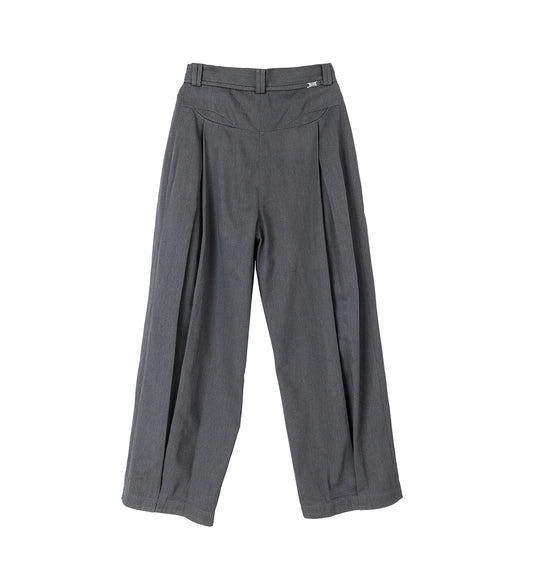 KEVIN PLEATED TROUSERS CHARCOAL GREY