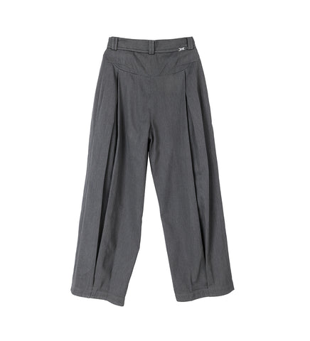 KEVIN PLEATED TROUSERS CHARCOAL GREY