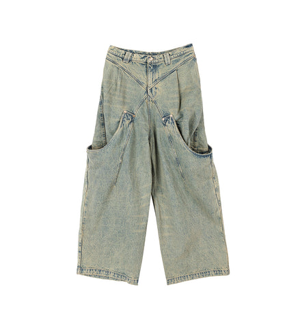 BILLIE BIBS DENIM PANTS POST INDIGO